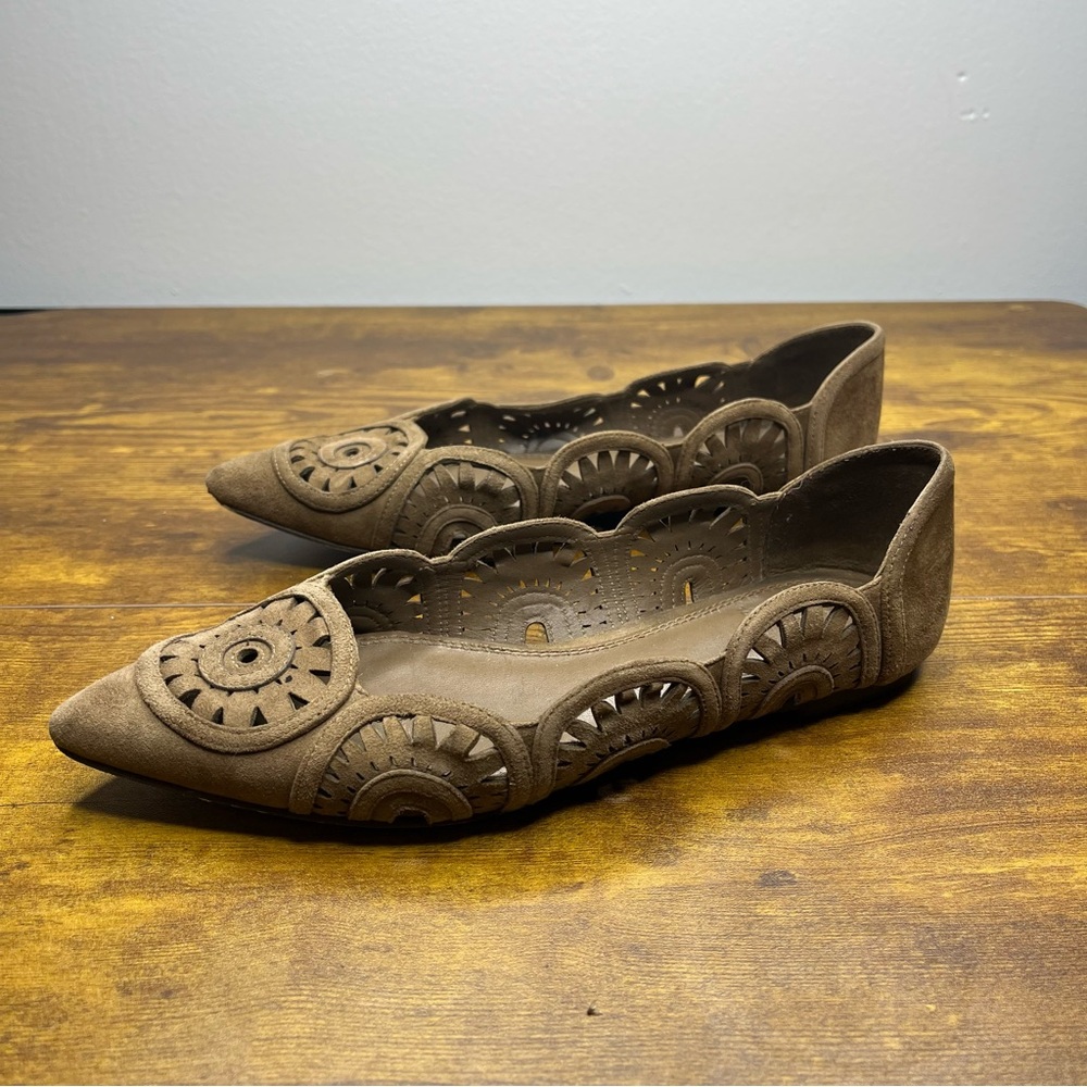 Tory Burch Leyla Brown Cut Out Flats